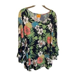Pretty Ruby Road plus-size 3X Floral Top